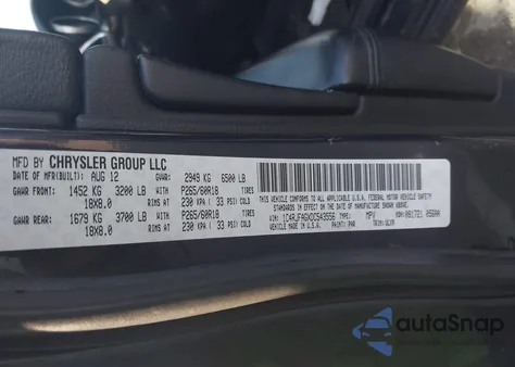 2013 Jeep Grand Cherokee Laredo из США, поврежденный, VIN 1C4RJFAGXDC543556